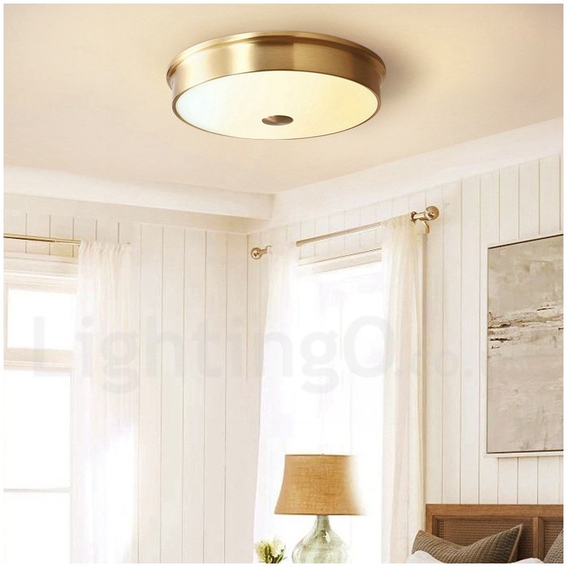 Retro Vintage Flush Mount Ceiling Light with Glass Shade
