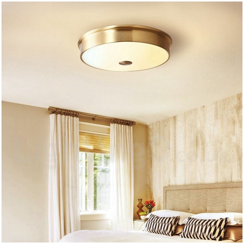 Retro Vintage Flush Mount Ceiling Light with Glass Shade