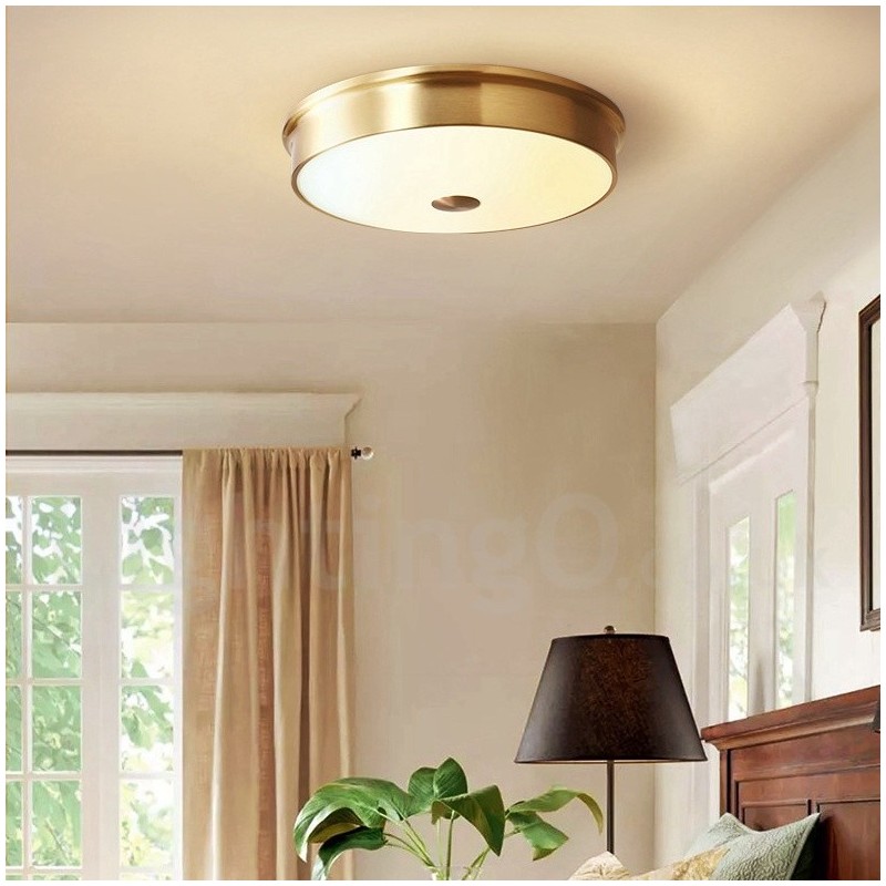 Retro Vintage Flush Mount Ceiling Light with Glass Shade