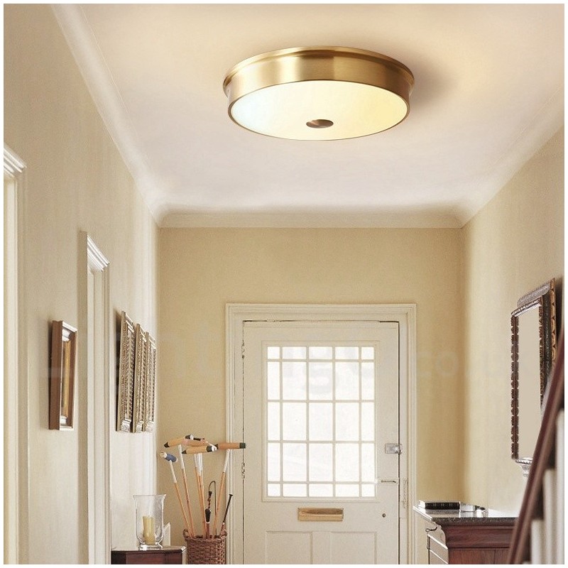 Retro Vintage Flush Mount Ceiling Light with Glass Shade