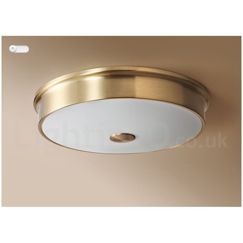 Retro Vintage Flush Mount Ceiling Light with Glass Shade