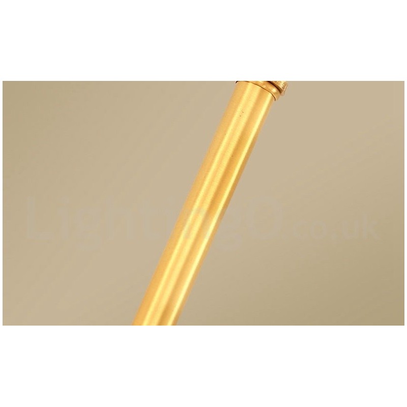 Pure Brass Simple Rustic Retro Vintage Brass Pendant Light with Fabric Shade