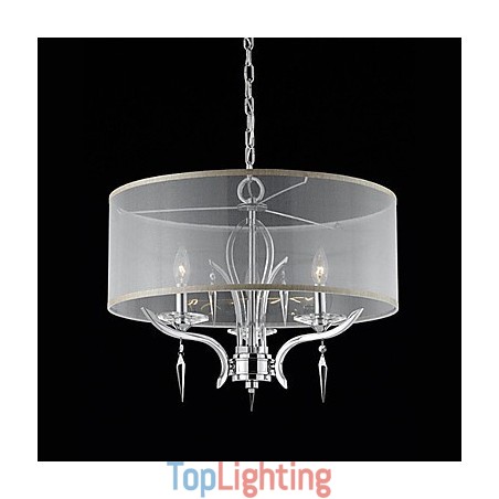 Crystal Modern Pendant with 3 Lights and Semitransparent Shade Crystal Modern Pendant with 3 Lights and Semitransparent Shade