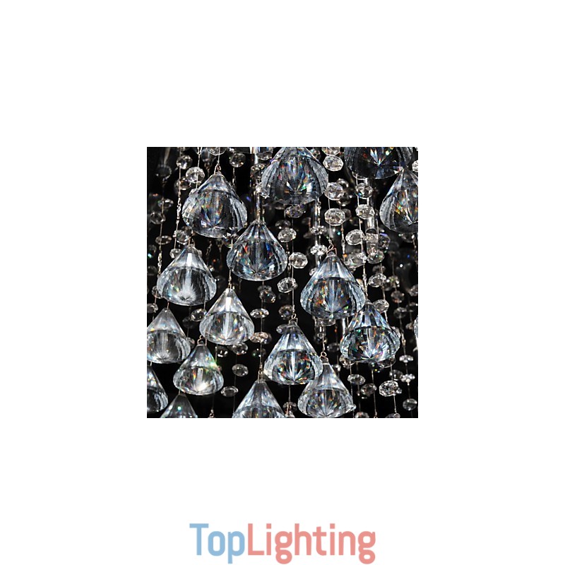 Traditional Classic Crystal Chrome Metal Chandelier