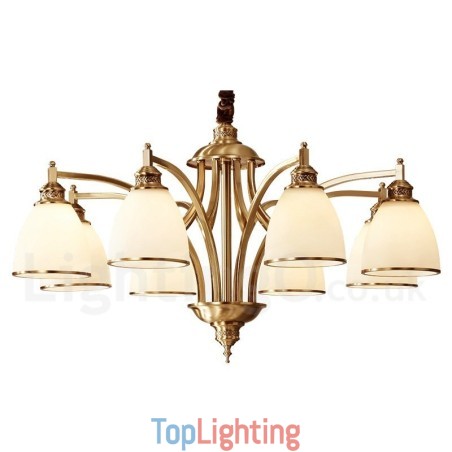 Pure Brass Large Luxurious Rustic Retro Vintage Brass Pendant Chandelier with Glass Shades Pure Brass Large Luxurious Rustic Retro Vintage Brass Pendant Chandelier with Glass Shades