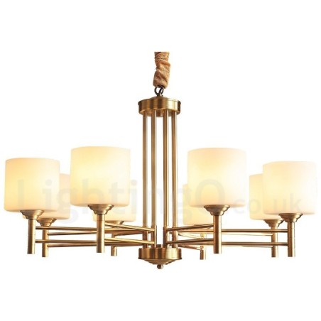 Pure Brass Large Luxurious Rustic Retro Vintage Brass Pendant Chandelier with Glass Shades Pure Brass Large Luxurious Rustic Retro Vintage Brass Pendant Chandelier with Glass Shades