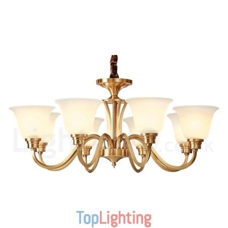 Pure Brass Large Luxurious Rustic Retro Vintage Solid Brass Pendant Chandelier with Glass Shades Pure Brass Large Luxurious Rustic Retro Vintage Solid Brass Pendant Chandelier with Glass Shades
