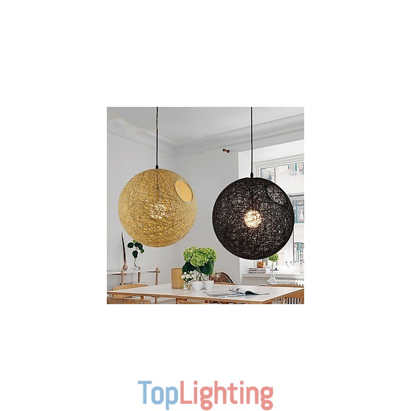 Country Simple Modern lamp Pastoral Rattan Lamp Hemp Ball Chandelier