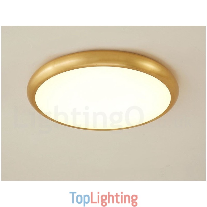 Ultra Thin Dimmable Modern Contemporary Nordic Style Flush Mount Brass Ceiling Lights with Acrylic Shade Also Can Be Used As Wall Light