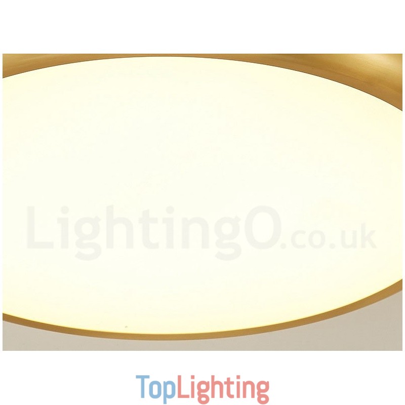 Ultra Thin Dimmable Modern Contemporary Nordic Style Flush Mount Brass Ceiling Lights with Acrylic Shade Also Can Be Used As Wall Light
