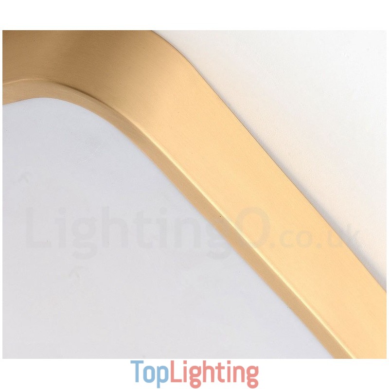 Ultra Thin Square Dimmable Modern Contemporary Nordic Style Flush Mount Brass Ceiling Lights with Acrylic Shade Also Can Be Used As Wall Light