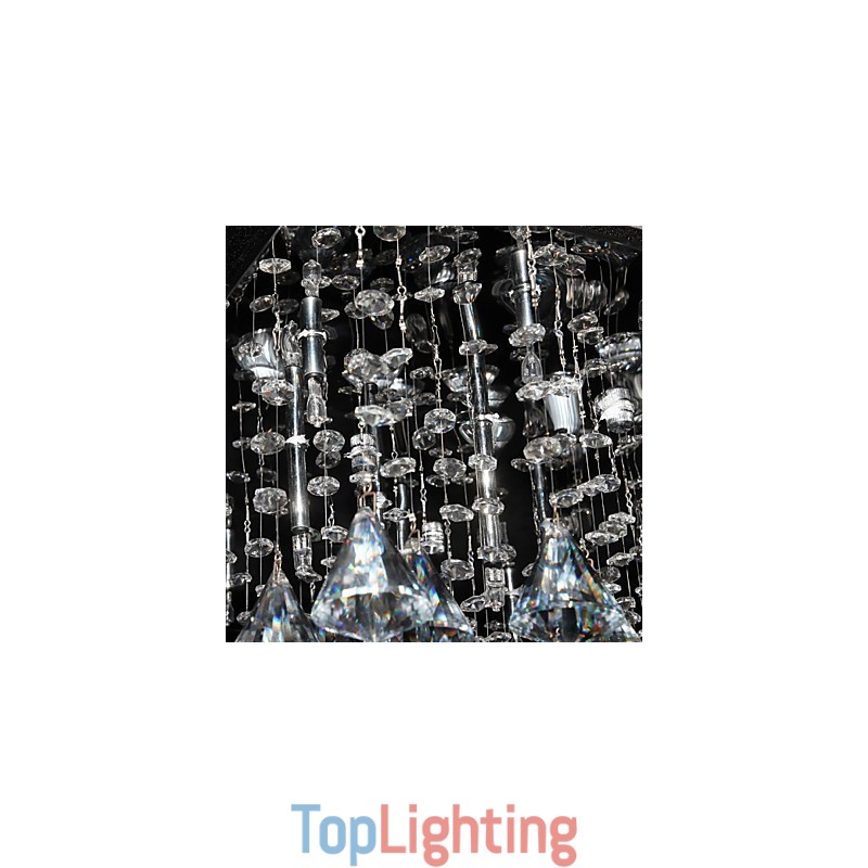 Traditional Classic Crystal Chrome Metal Chandelier