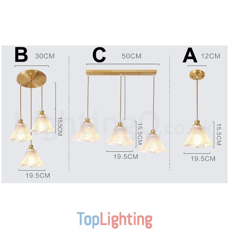 Pure Brass Rustic Lodge Nordic Style Pendant Light with Glass Shade