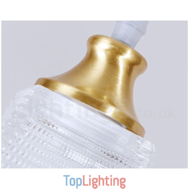 Pure Brass Rustic Lodge Nordic Style Pendant Light with Glass Shade