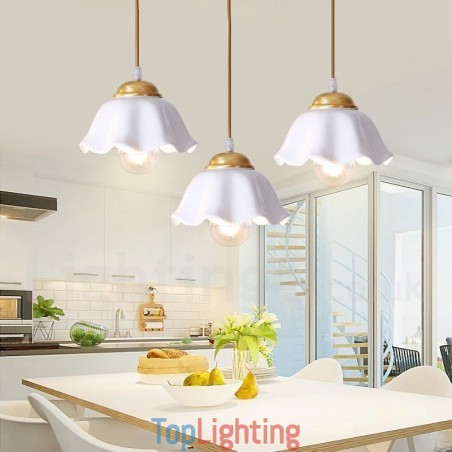 Pure Brass Rustic Lodge Nordic Style Pendant Light with Ceramics Shade Pure Brass Rustic Lodge Nordic Style Pendant Light with Ceramics Shade