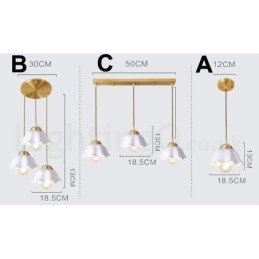 Pure Brass Rustic Lodge Nordic Style Pendant Light with Ceramics Shade