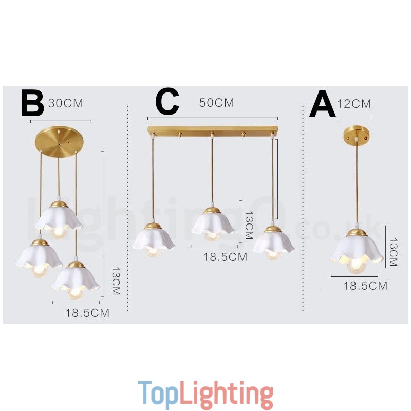 Pure Brass Rustic Lodge Nordic Style Pendant Light with Ceramics Shade