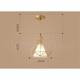Pure Brass Rustic Lodge Nordic Style Pendant Light with Fabric Shade