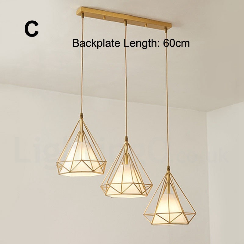 Pure Brass Rustic Lodge Nordic Style Pendant Light with Fabric Shade
