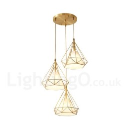Pure Brass Rustic Lodge Nordic Style Pendant Light with Fabric Shade