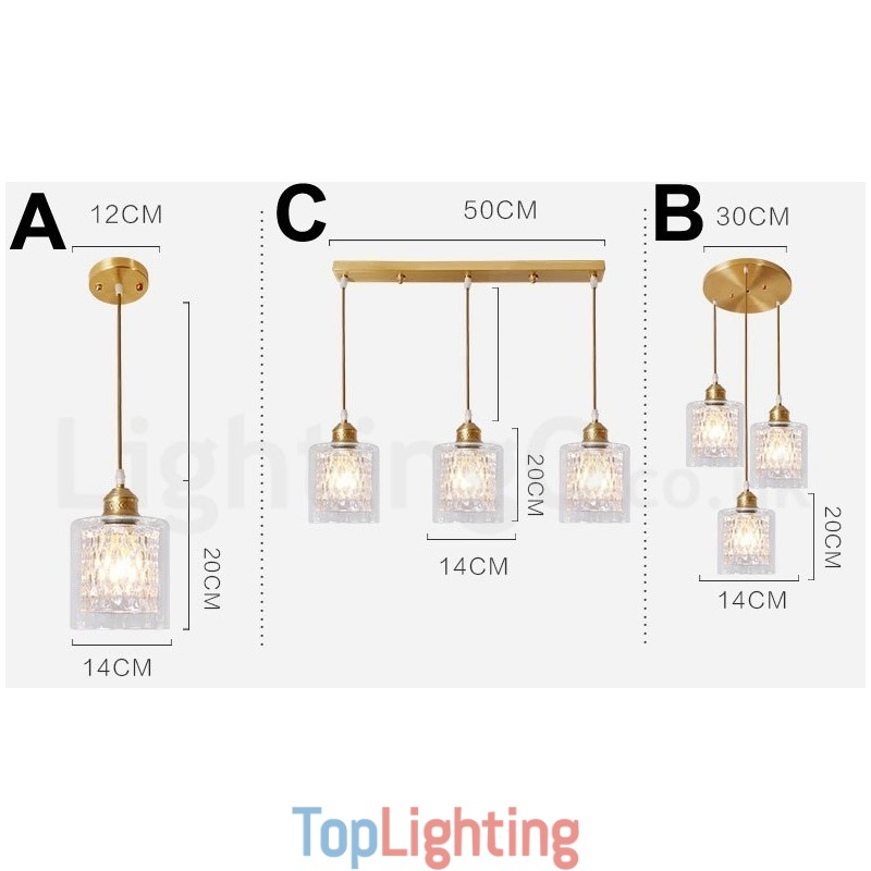Pure Brass Rustic Lodge Nordic Style Pendant Light with Glass Shade