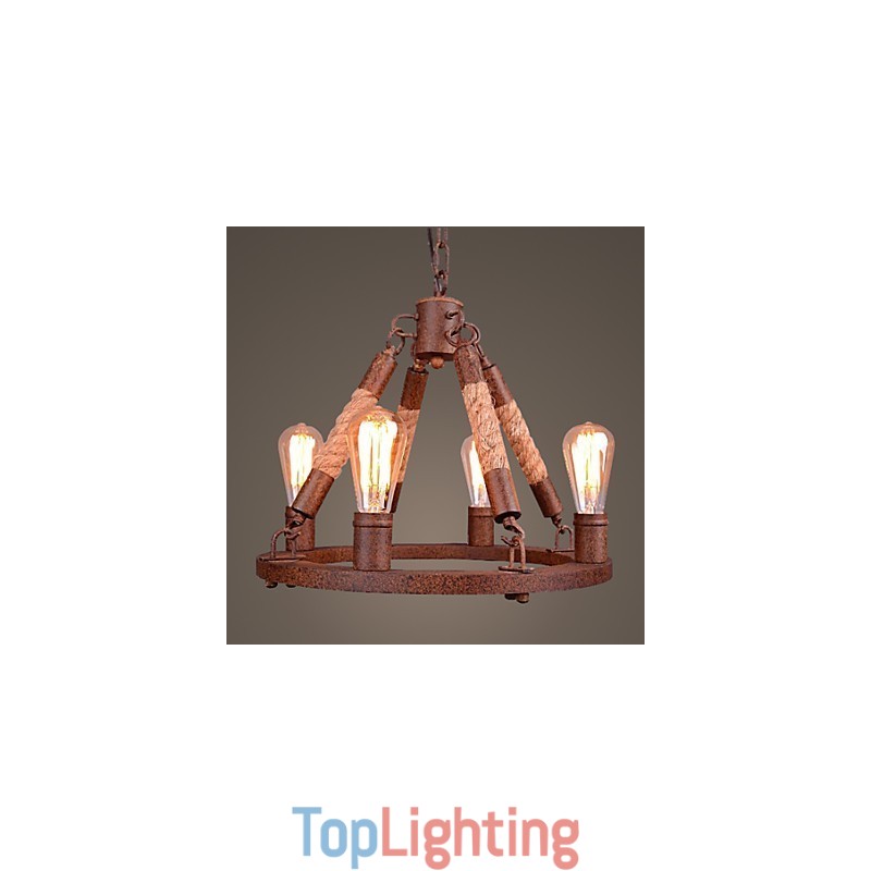 Vintage Rope Pendant Light Loft Creative Industrial Lamp American Style Decoration