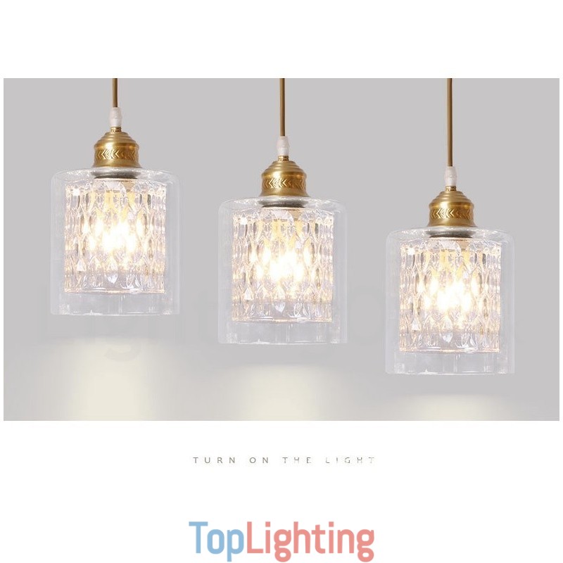 Pure Brass Rustic Lodge Nordic Style Pendant Light with Glass Shade