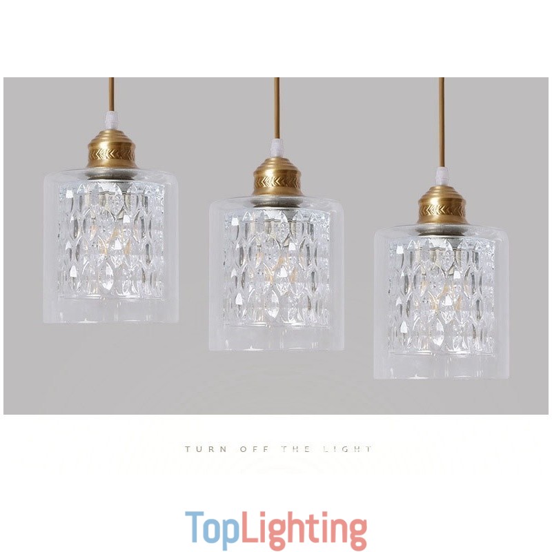 Pure Brass Rustic Lodge Nordic Style Pendant Light with Glass Shade
