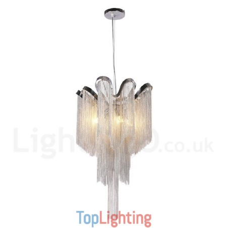 Aluminum Tassels Chandelier Designer Pendant Light Silver Colour Aluminum Tassels Chandelier Designer Pendant Light Silver Colour