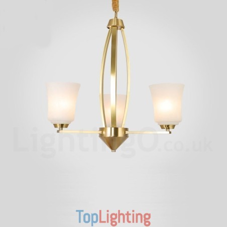 3 Light Pure Brass Large Luxurious Rustic Retro Vintage Brass Pendant Chandelier with Glass Shades 3 Light Pure Brass Large Luxurious Rustic Retro Vintage Brass Pendant Chandelier with Glass Shades