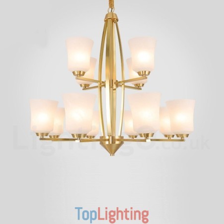12 Light Pure Brass Large Luxurious Rustic Retro Vintage Brass Pendant Chandelier with Glass Shades 12 Light Pure Brass Large Luxurious Rustic Retro Vintage Brass Pendant Chandelier with Glass Shades