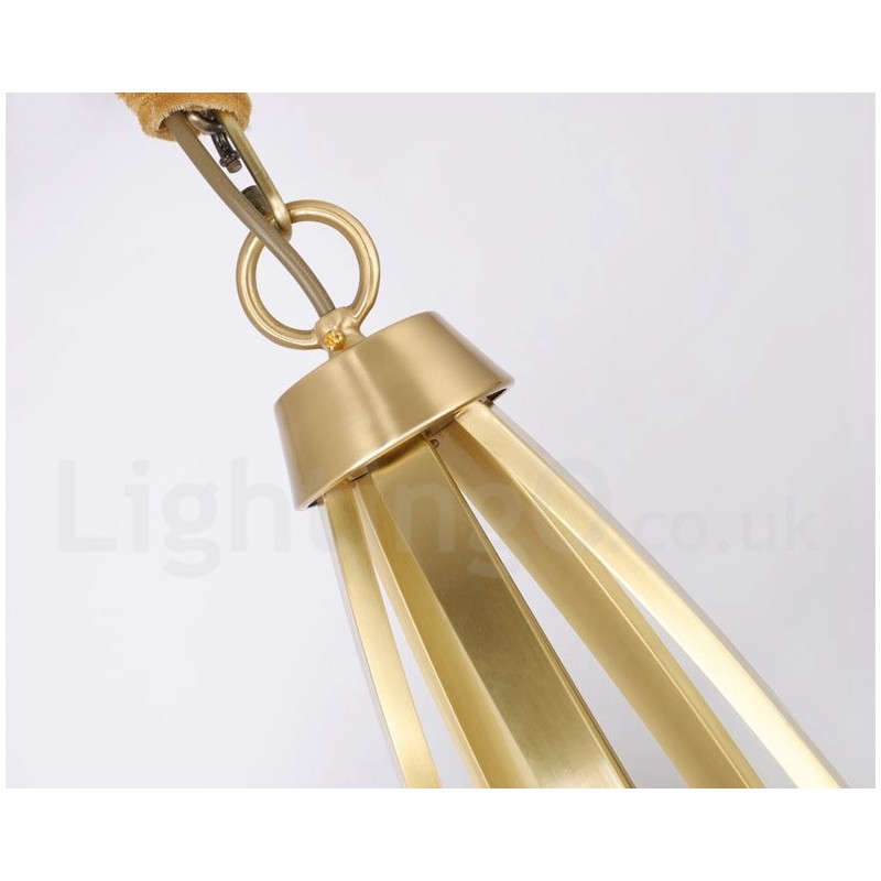 15 Light Pure Brass Large Luxurious Rustic Retro Vintage Brass Pendant Chandelier with Glass Shades