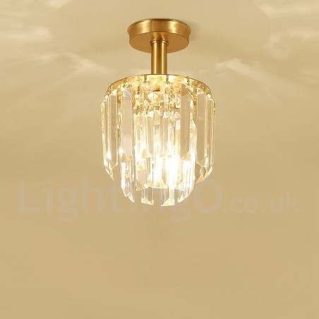 Pure Brass Rustic Lodge Nordic Style Flush Mount Crystal Ceiling Lights Pure Brass Rustic Lodge Nordic Style Flush Mount Crystal Ceiling Lights