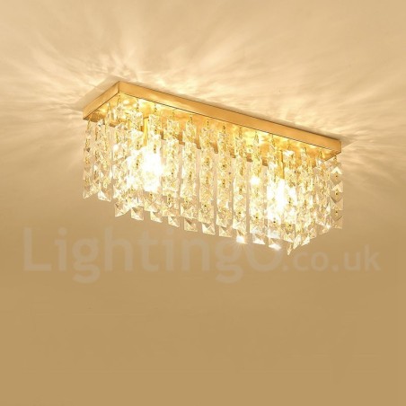 Pure Brass Rustic Lodge Nordic Style Flush Mount Crystal Ceiling Lights Pure Brass Rustic Lodge Nordic Style Flush Mount Crystal Ceiling Lights