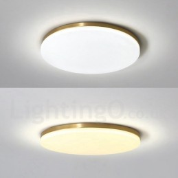 Brass Ultra Thin Round Dimmable Modern Contemporary Nordic Style Flush Mount Ceiling Lights with Acrylic Shade Also Can Be Used As Wall Light