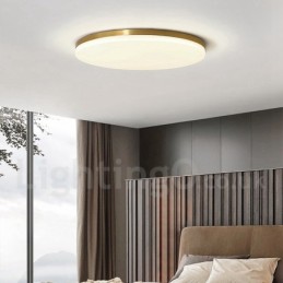 Brass Ultra Thin Round Dimmable Modern Contemporary Nordic Style Flush Mount Ceiling Lights with Acrylic Shade Also Can Be Used As Wall Light