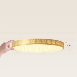 Round Pure Brass Modern Contemporary Nordic Style Flush Mount Ceiling Light with Acrylic Shade