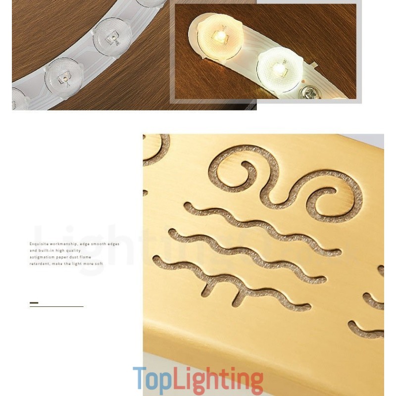 Round Pure Brass Modern Contemporary Nordic Style Flush Mount Ceiling Light with Acrylic Shade
