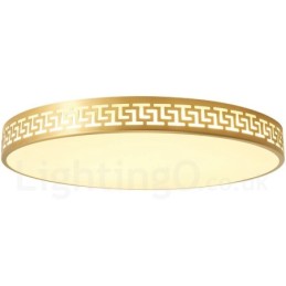 Round Pure Brass Modern Contemporary Nordic Style Flush Mount Ceiling Light with Acrylic Shade