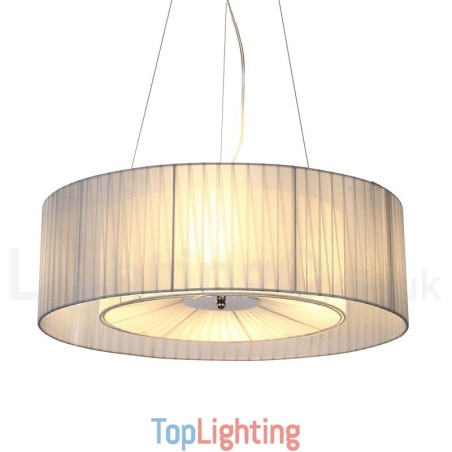 Drum 4 Light Pendant Modern Light with Fabric Shade Drum 4 Light Pendant Modern Light with Fabric Shade