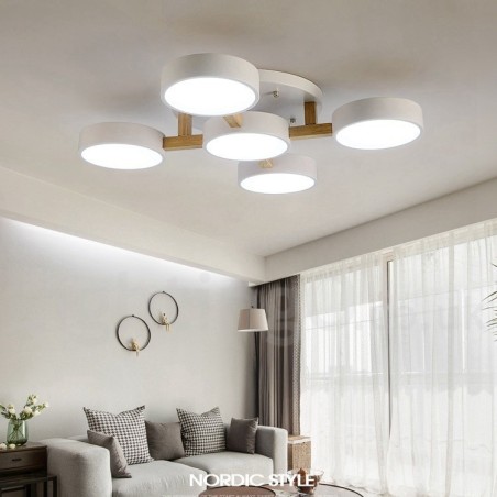 Wood Chandelier Modern Contemporary Nordic Style Flush Mount Ceiling Light with Acrylic Shade Wood Chandelier Modern Contemporary Nordic Style Flush Mount Ceiling Light with Acrylic Shade