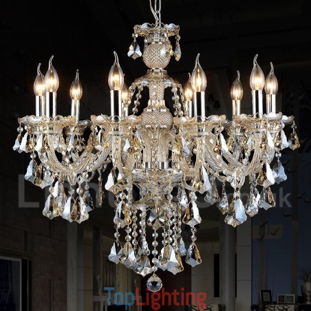 Retro Cognac Color K9 Crystal Modern Chandelier Retro Cognac Color K9 Crystal Modern Chandelier