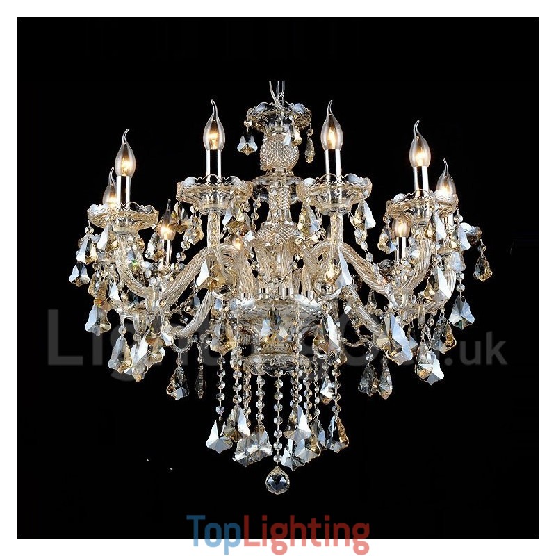 Retro Cognac Color K9 Crystal Modern Chandelier