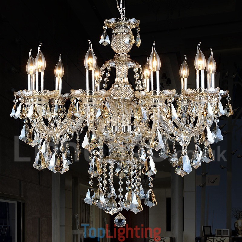 Retro Cognac Color K9 Crystal Modern Chandelier