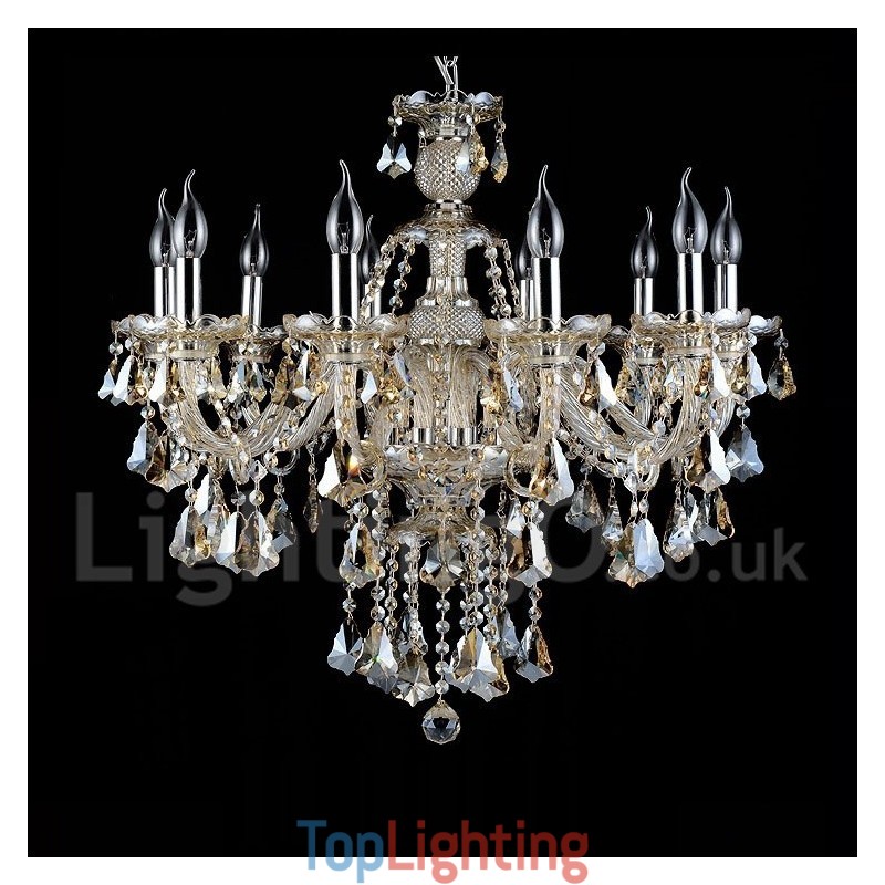 Retro Cognac Color K9 Crystal Modern Chandelier