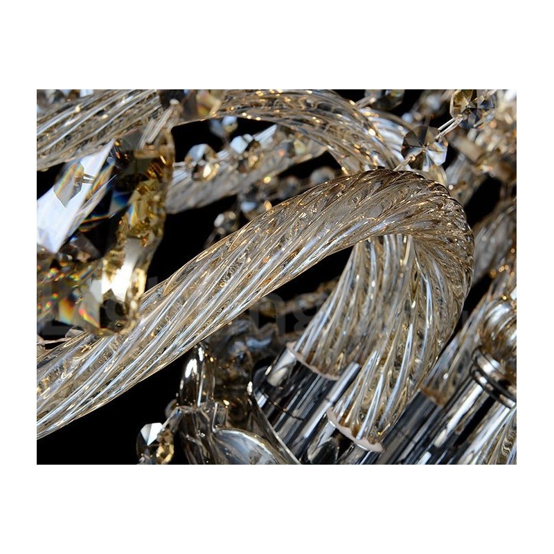 12 Lights Retro Cognac Color K9 Crystal Modern Chandelier