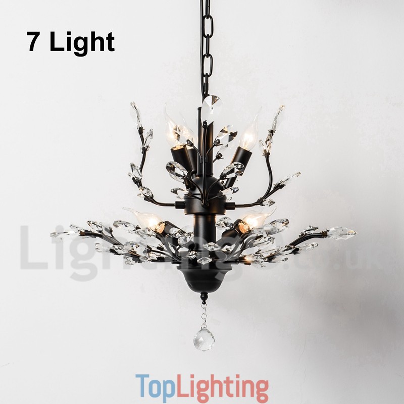 Crystal Iron Painting Chandelier with Crystal Modern Lighting Lamp