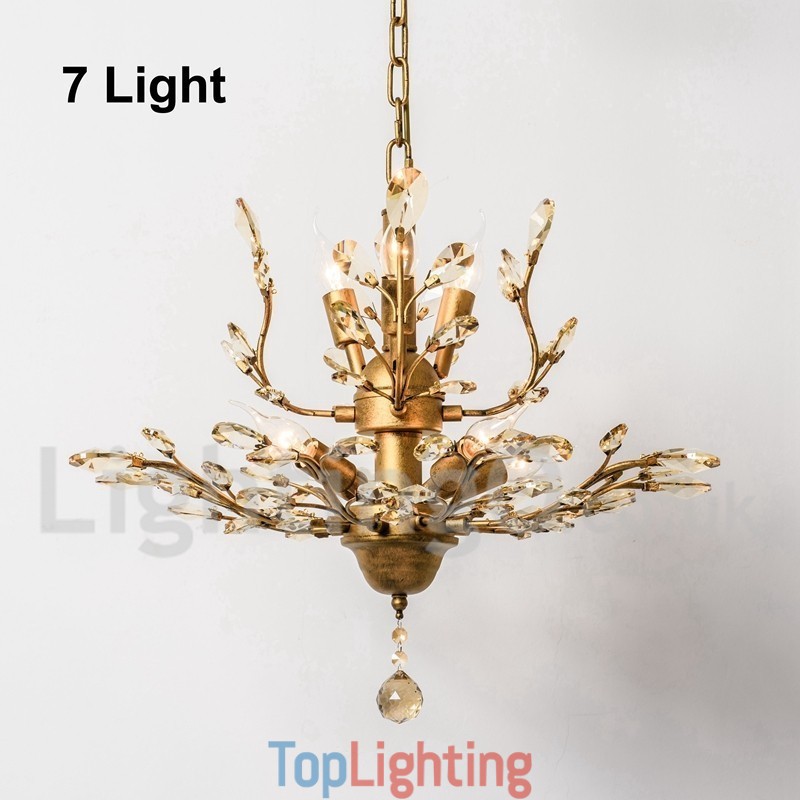 Crystal Iron Painting Chandelier with Crystal Modern Lighting Lamp