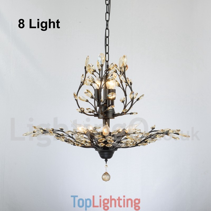 Crystal Iron Painting Chandelier with Crystal Modern Lighting Lamp