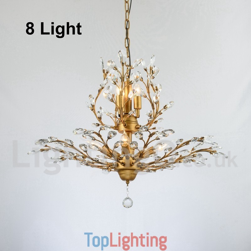 Crystal Iron Painting Chandelier with Crystal Modern Lighting Lamp